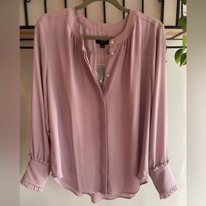 J. Crew lavender blouse with ruffles, size L, NWT